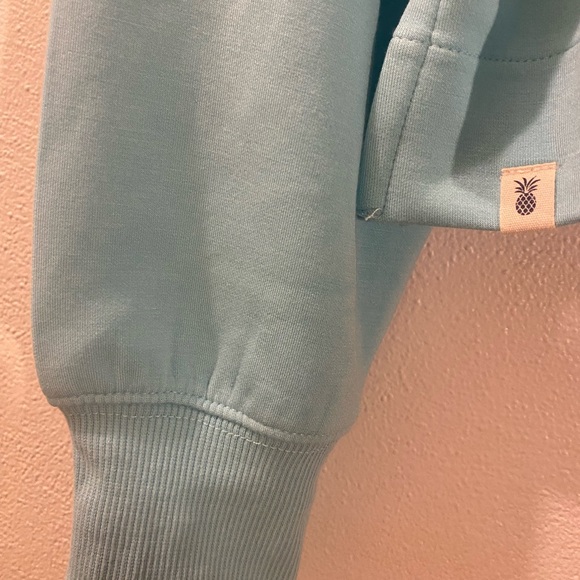 Simply Southern woman’s Aqua Blue Cropped Hoodie - Picture 5 of 11